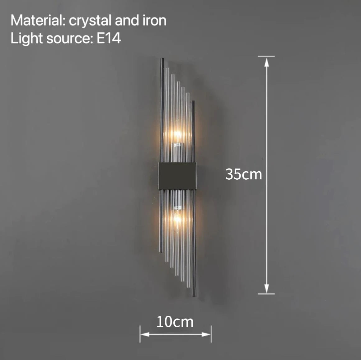 Crystal LED Wall Sconce – Black/Gold, 2 Styles, S/L
