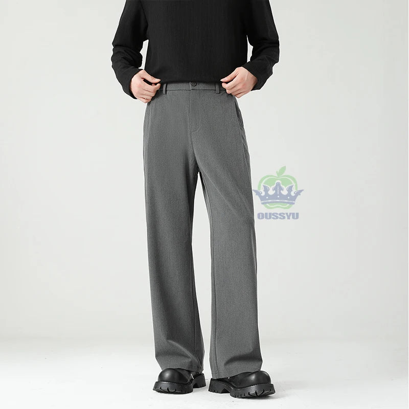 KOREAN BAGGY - Men's Baggy Elastic Waist Business Trousers Korean Style - 2 Colors, S–4XL