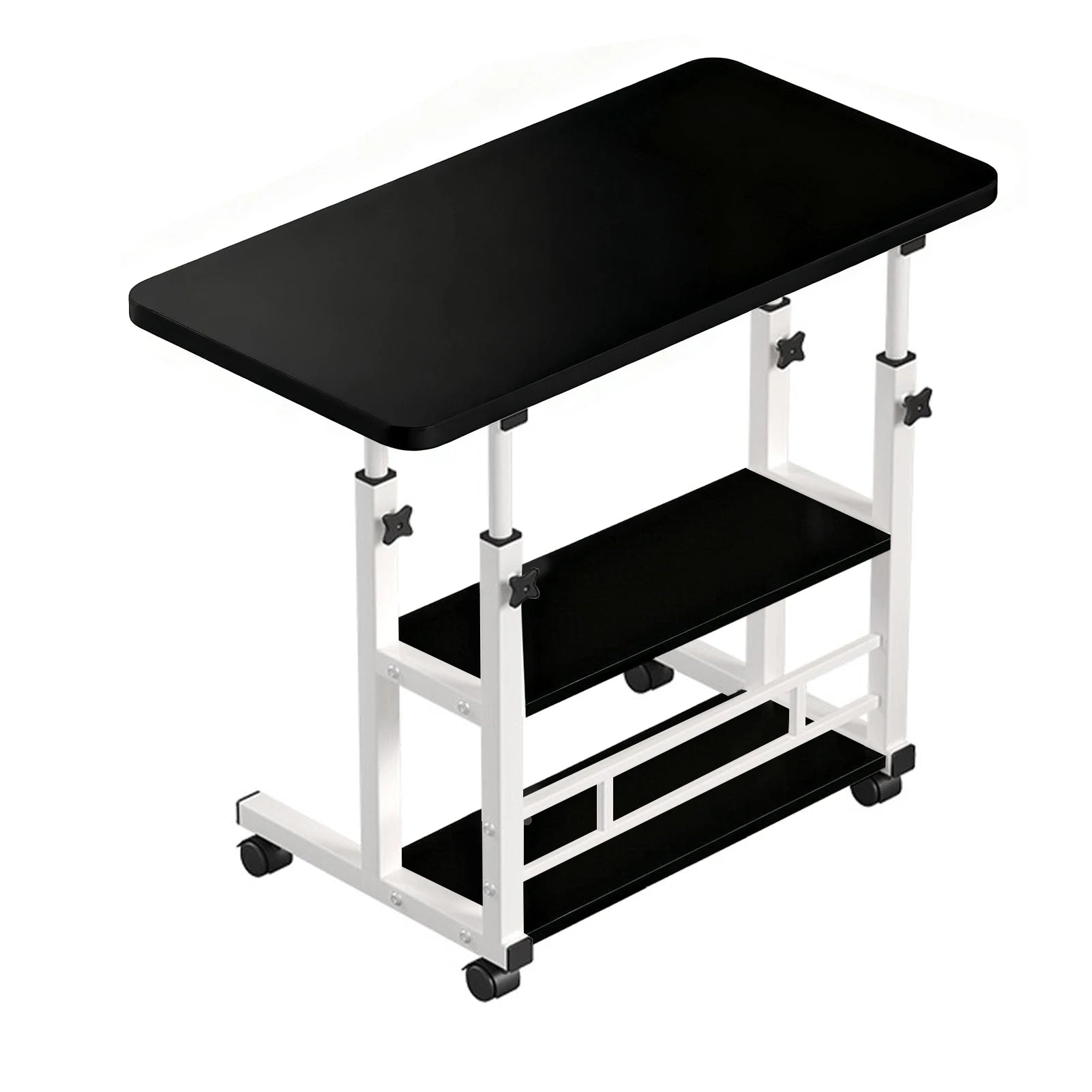 Mobile Bedside Table – 3 Tiers, Adjustable Height, 2 Colors