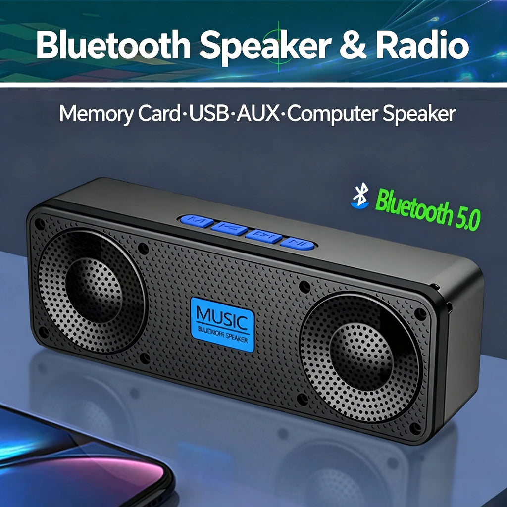Wireless Bluetooth Speaker Stereo FM Radio USB AUX