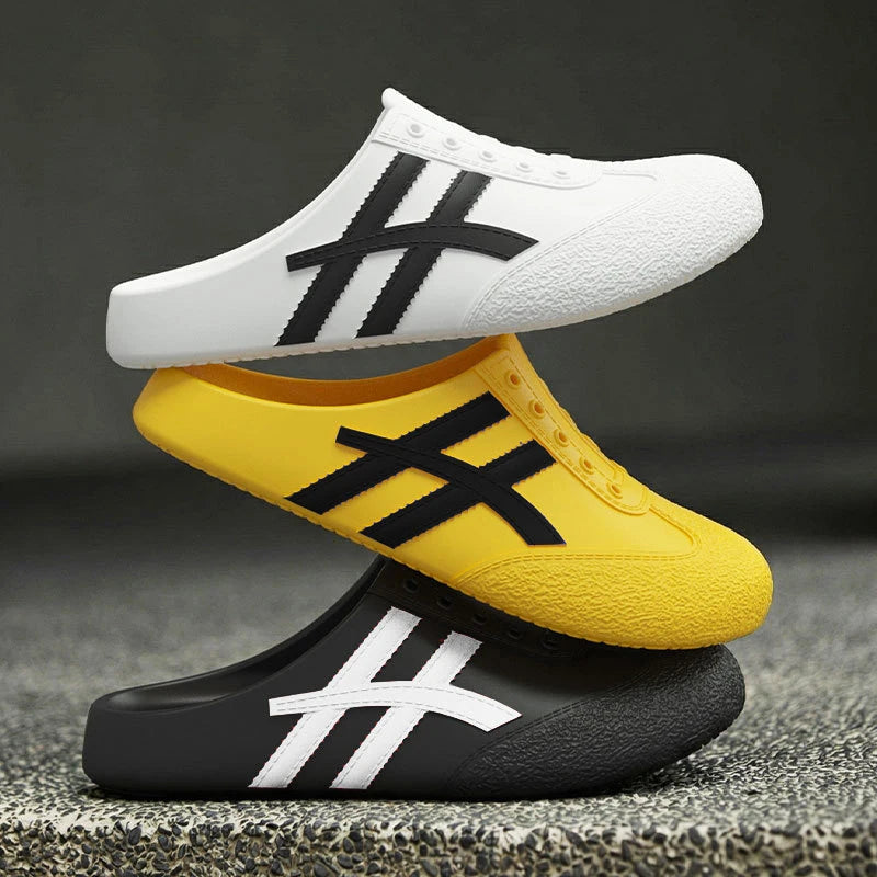 Yellow Eva Mules Clogs Bruce Lee Onitsuka Style Slippers
