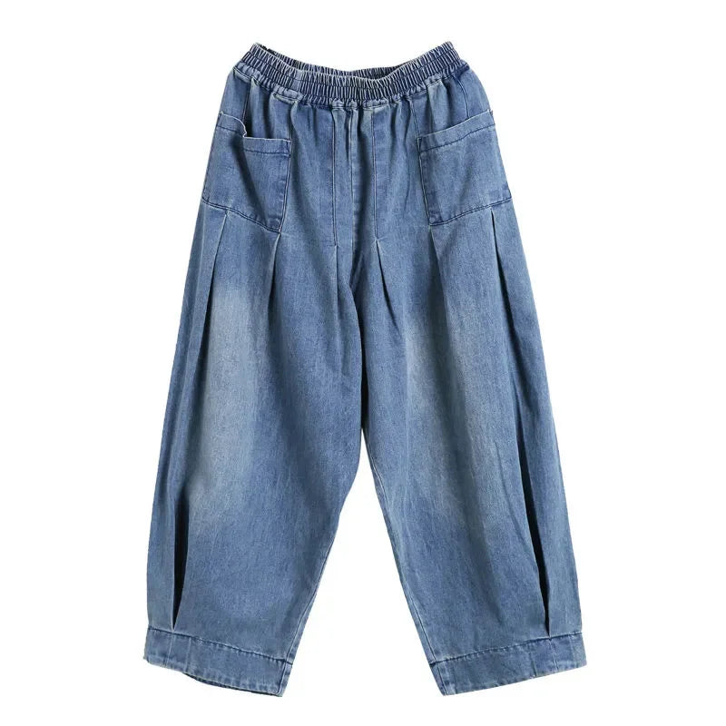 High Waist Bloomer Lantern Jeans