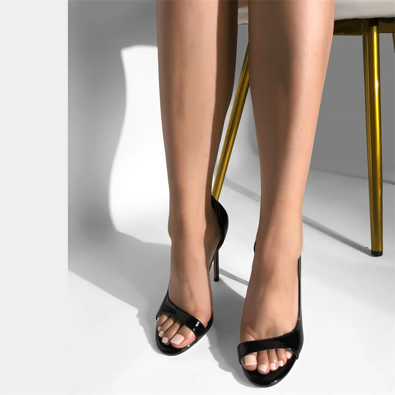 Onlymaker Women Open Toe Slip On Elastic Side Open Sandals Fashion Female Shoes Plus Size US5~US15 Fashion Sandals