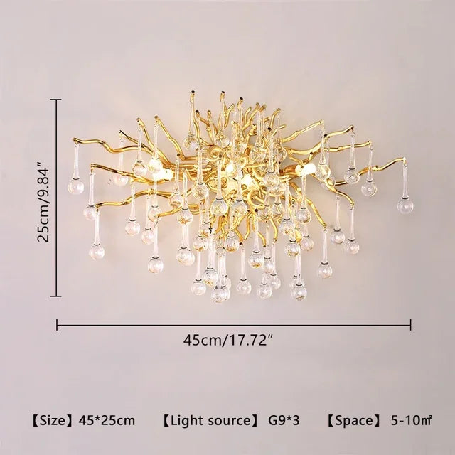 Water Drop Crystal Chandelier – Chrome/Gold/Black, Multi-Size