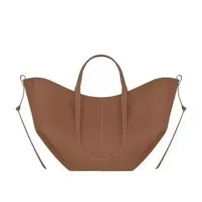 Luxury Cowhide Handbag for Women – Large Capacity Tote, Trendy Pleated Shoulder Bag for Work – Includes Wallet & Clutch