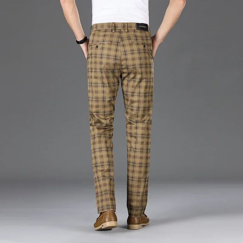 CHECK SLIM - Men's Checkered Slim Straight Business Casual Pants - 6 Colors, W30–38