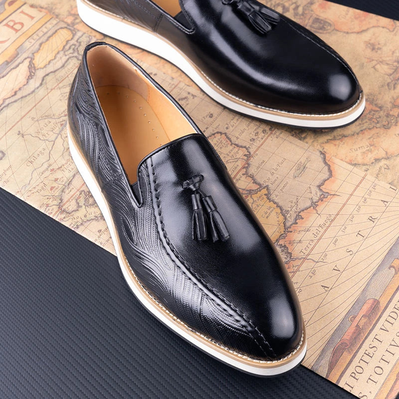 EVA STRIDE - Men's Genuine Leather Office Casual Shoes - Breathable EVA Rubber Sole