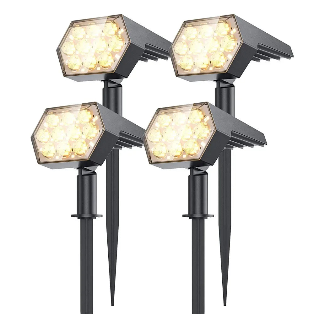 SOLAR GARDEN SPOTLIGHTS - 92 LEDs, IP67 - 3-Mode Outdoor Glow