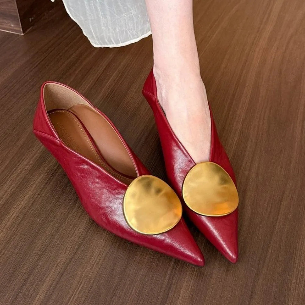 Pointed Toe Pumps – Low Heel Slip-On Platform