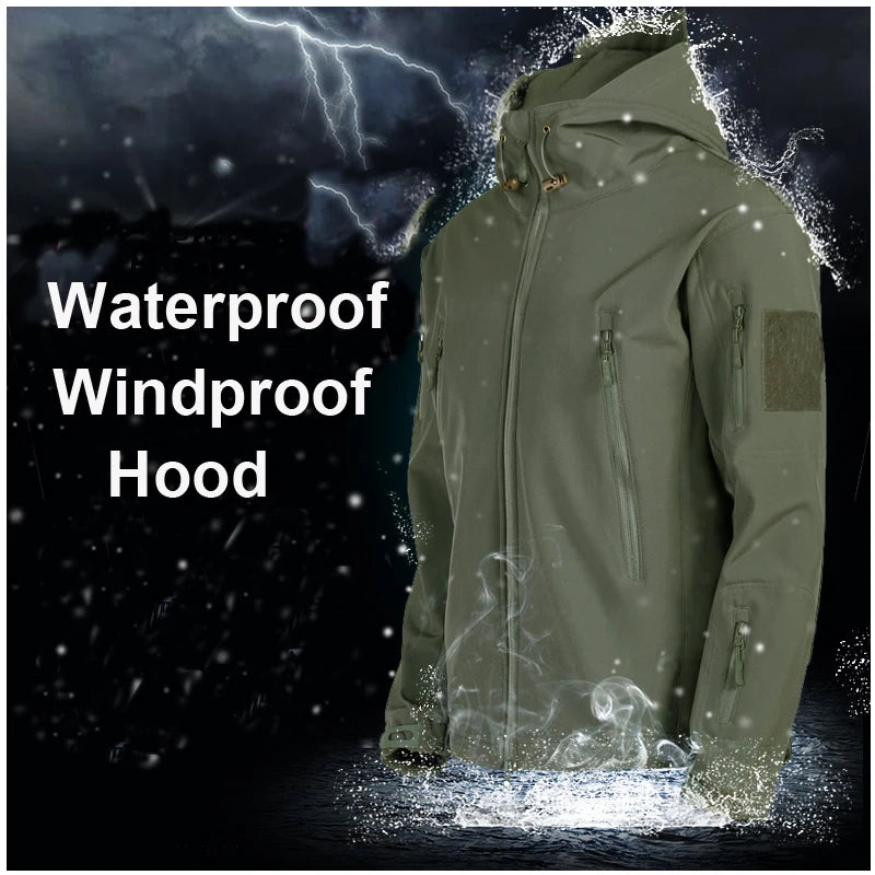TACTICAL FLEECE - Men's Military Softshell Fleece Hoodie Jacket - 5 Colors, M–5XL