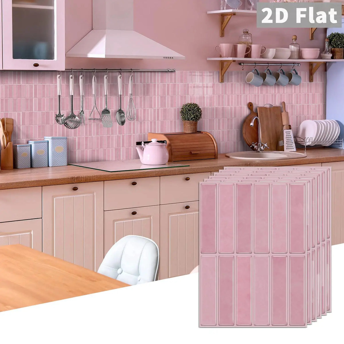 PEEL & STICK TILE STICKERS - PVC - Kitchen & Backsplash Decor