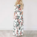 Summer Maxi Dress Women 2025 Pink Floral Print Boho Beach Dress Ladies Evening Party Long Dress Sundress Vestidos De Festa 3XL