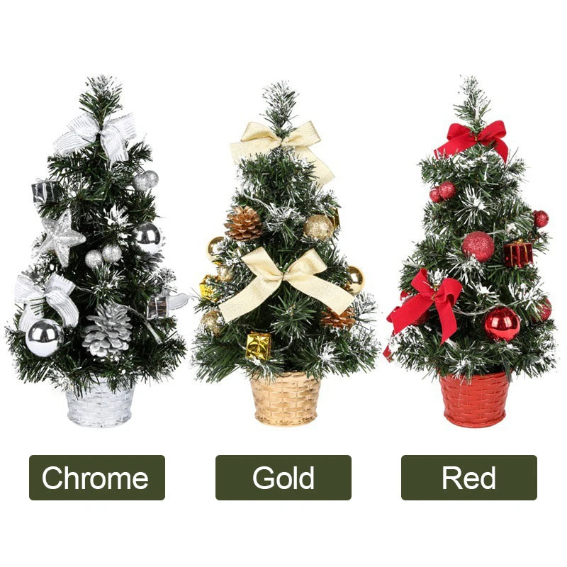 Mini Metallic Christmas Trees - 20–40 cm - Lit or Unlit