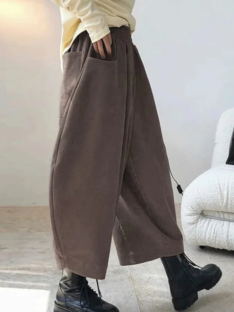 COTTON HAREM PANTS WOMEN - High Waist Elastic, Loose Bloomers, 7 Colors - Easy Days
