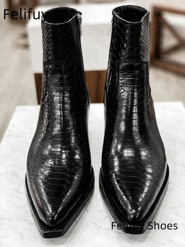 IRON MILE - Genuine Leather Motorcycle Ankle Boots - Square Toe, Zero Compromise