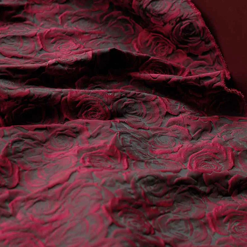 3D Rose Jacquard Fabric – 160cm Wide, 10 Colors