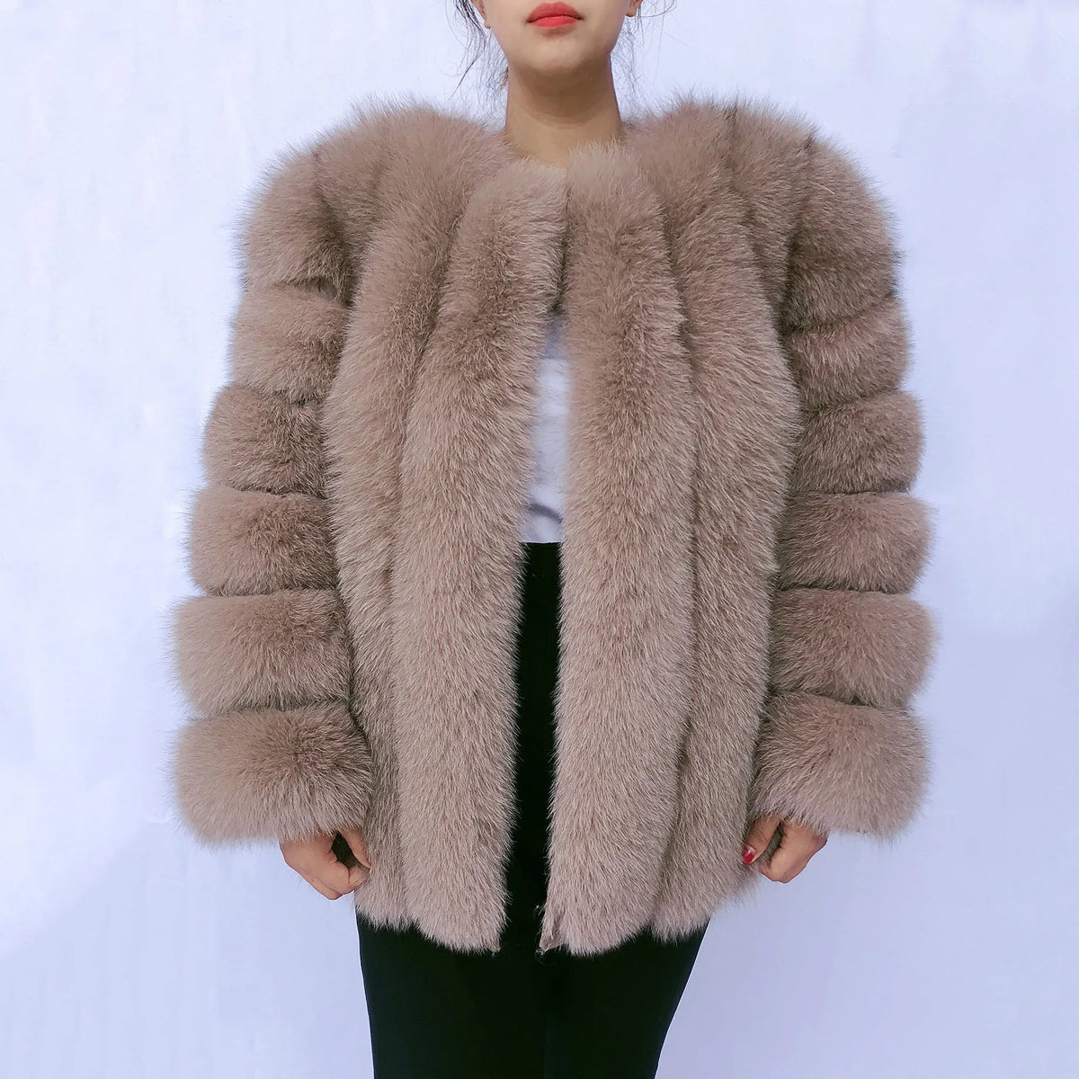 Silver Sonata - Fur Jacket - Winter Elegance