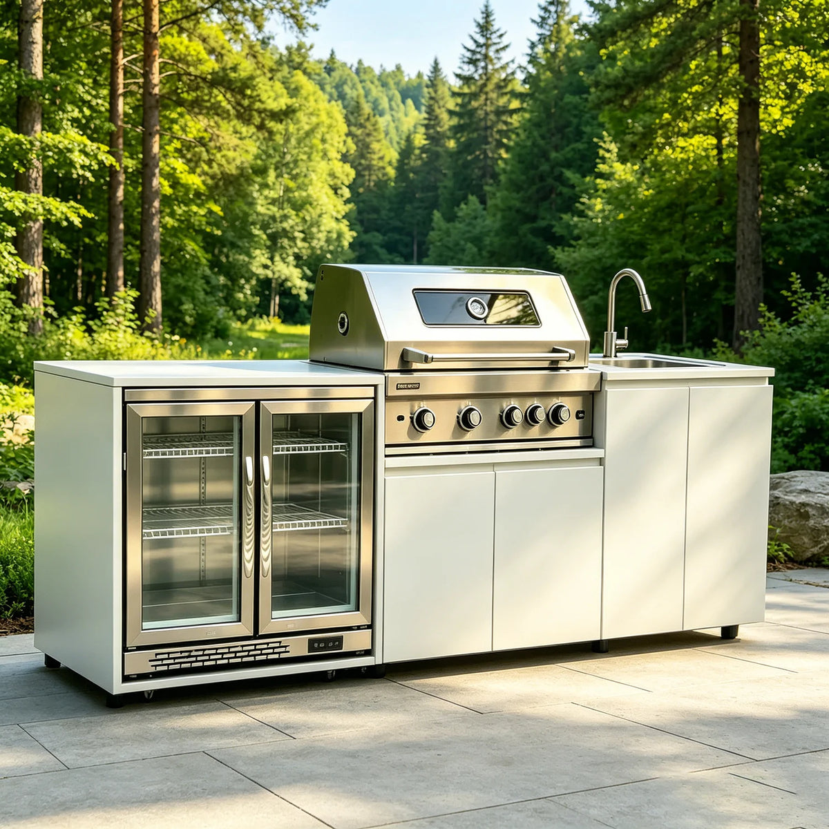 OUTDOOR KITCHEN SET - Stainless Steel Grill & Sink - Patio Cooking
