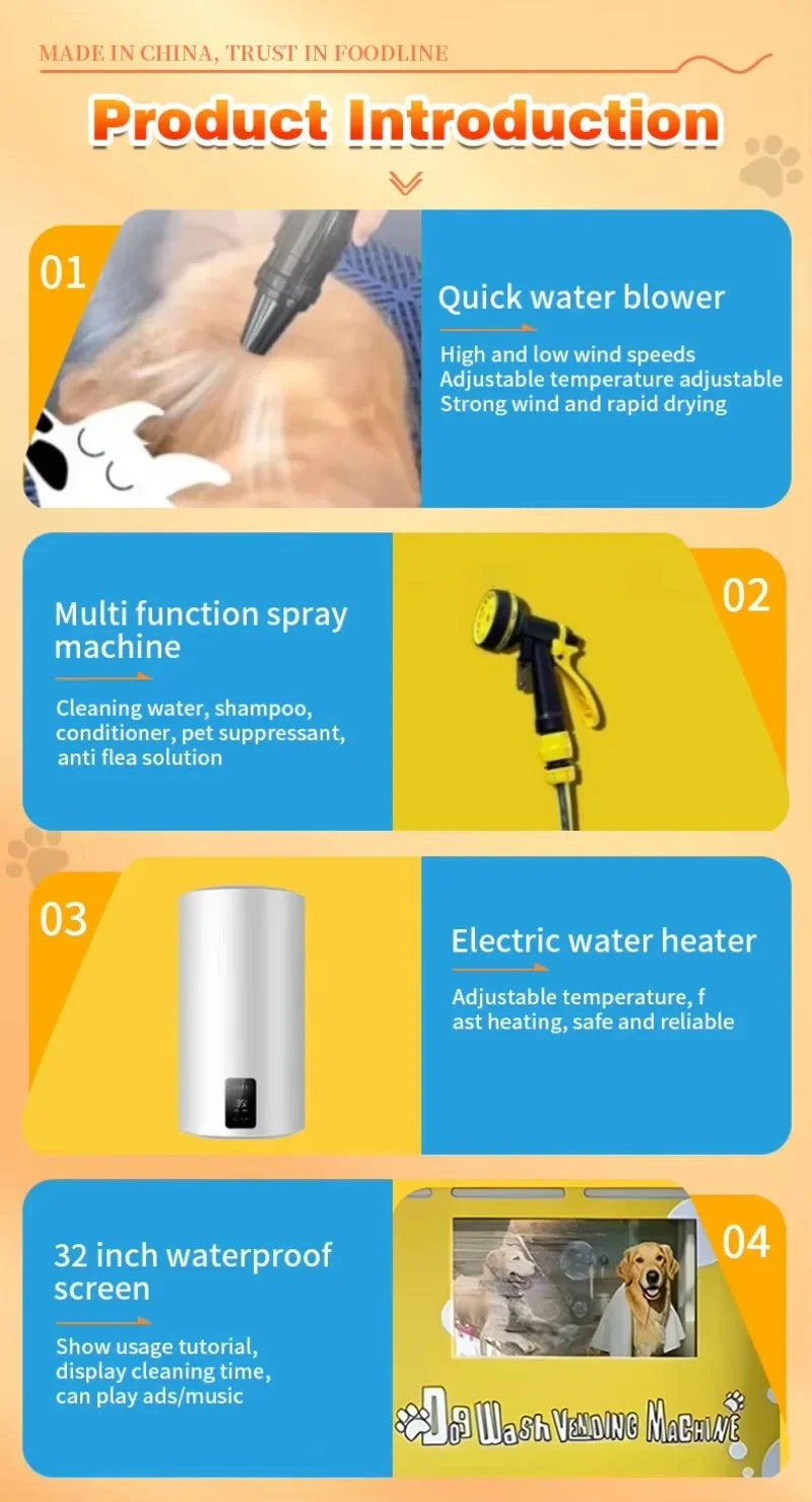 Pet Washing Machine - 6500 W - Stainless Steel