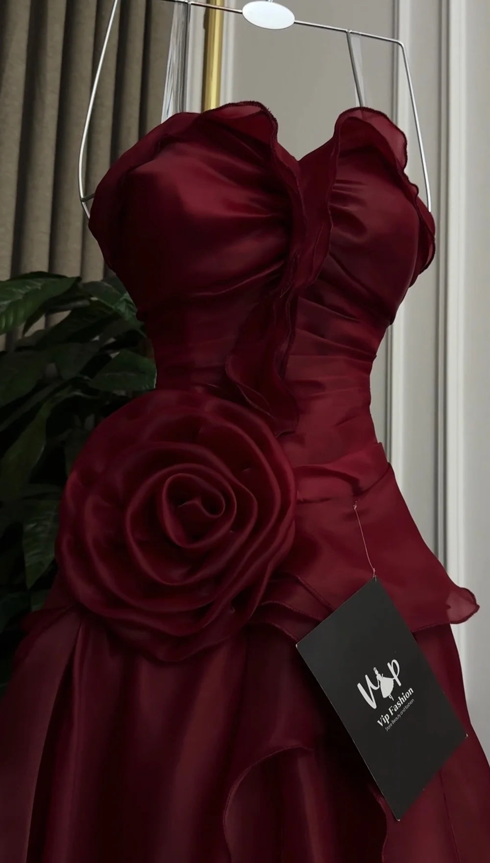 Sansa Customized ROSE Pink elegant Sleeveless Satin Cascading Ruffle Prom Dresses Illusion vestidos de noche Formal Evening 2026