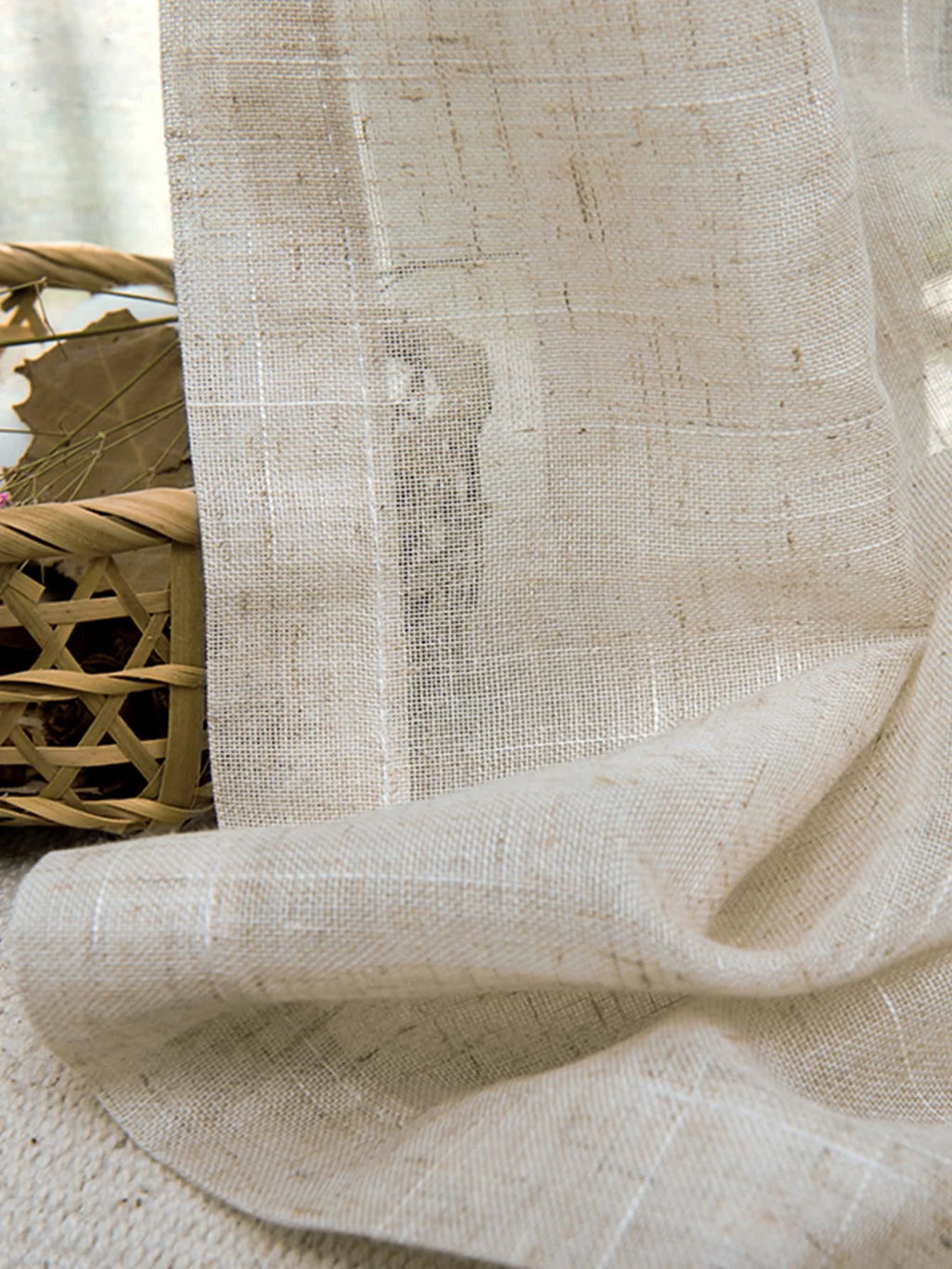 LINEN SHEER CURTAINS - Voile Weave, Custom Sizes - Natural Light