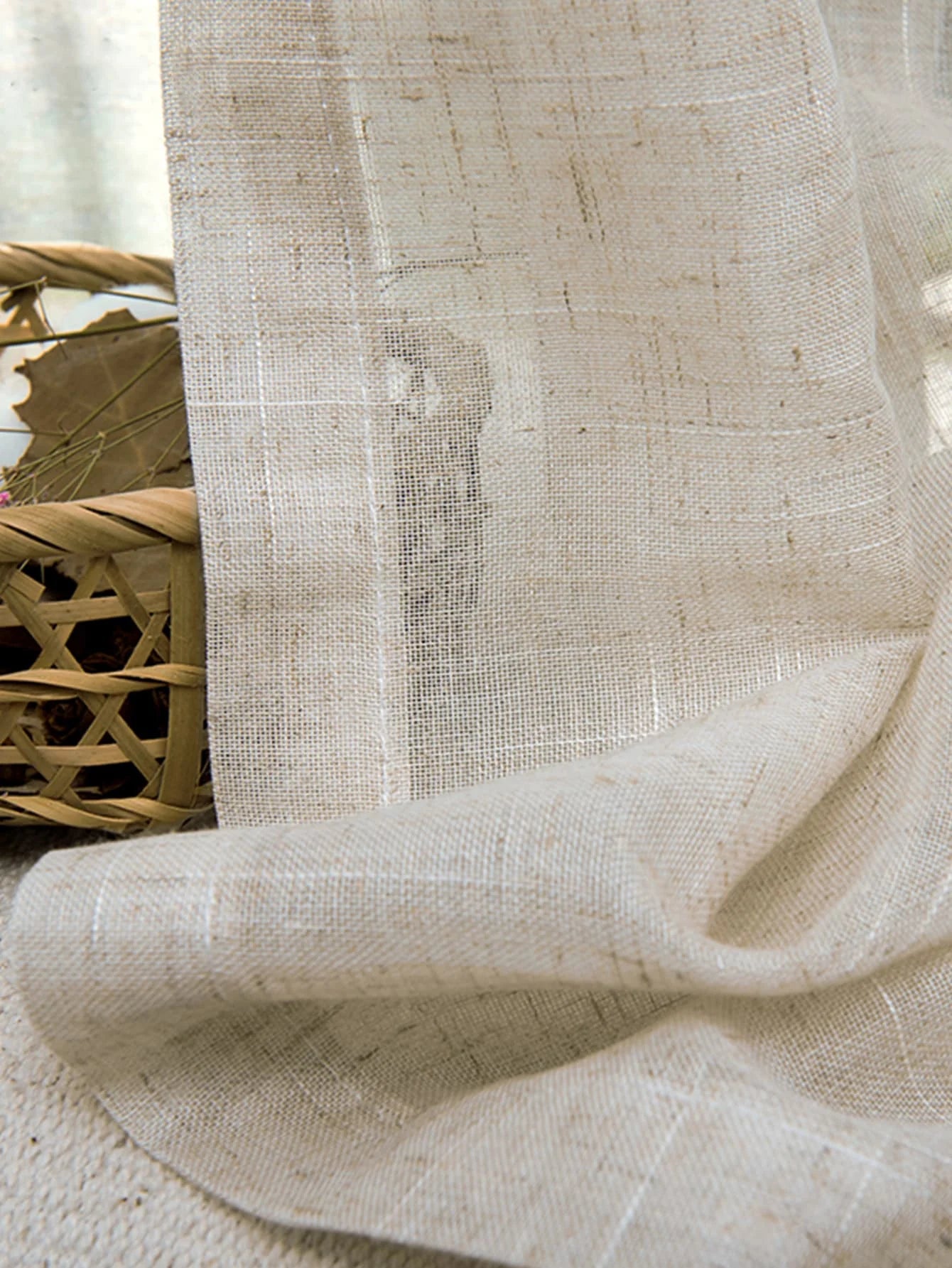 LINEN SHEER CURTAINS - Voile Weave, Custom Sizes - Natural Light