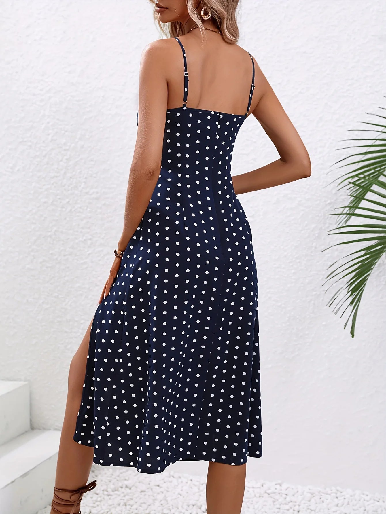 2024 Women's Floral Print Spaghetti Strap Summer Boho Beach Dress Print Elegant Suspenders Square Neck Slit Dress Vestidos