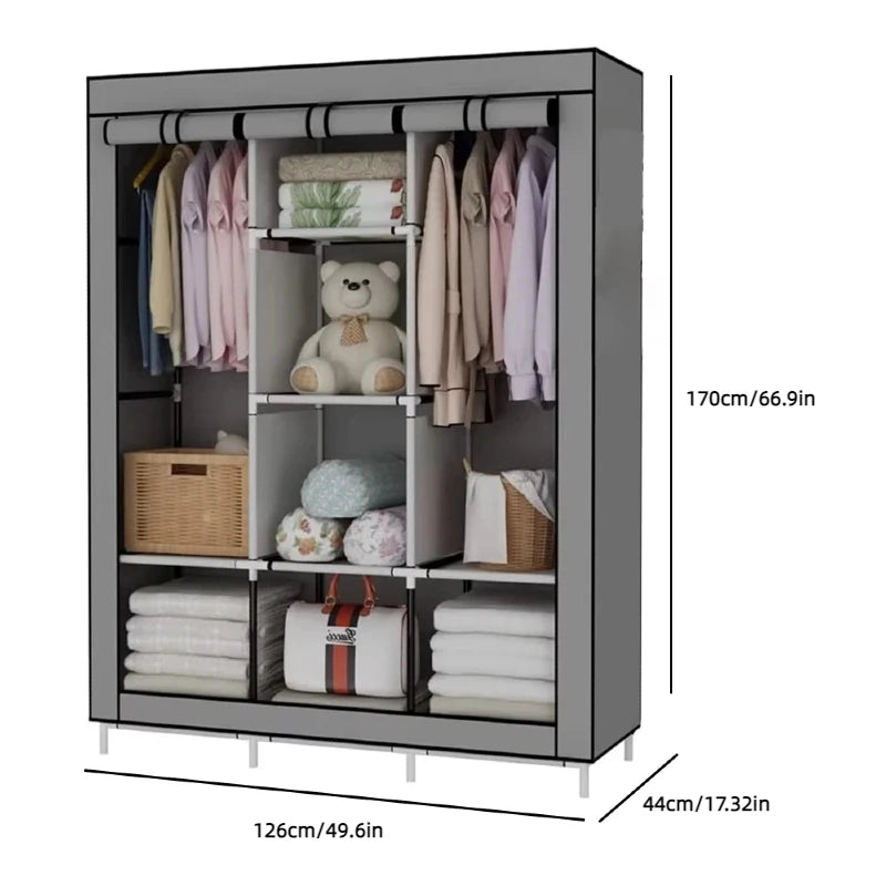 Portable Fabric Wardrobe – 126x44x170cm
