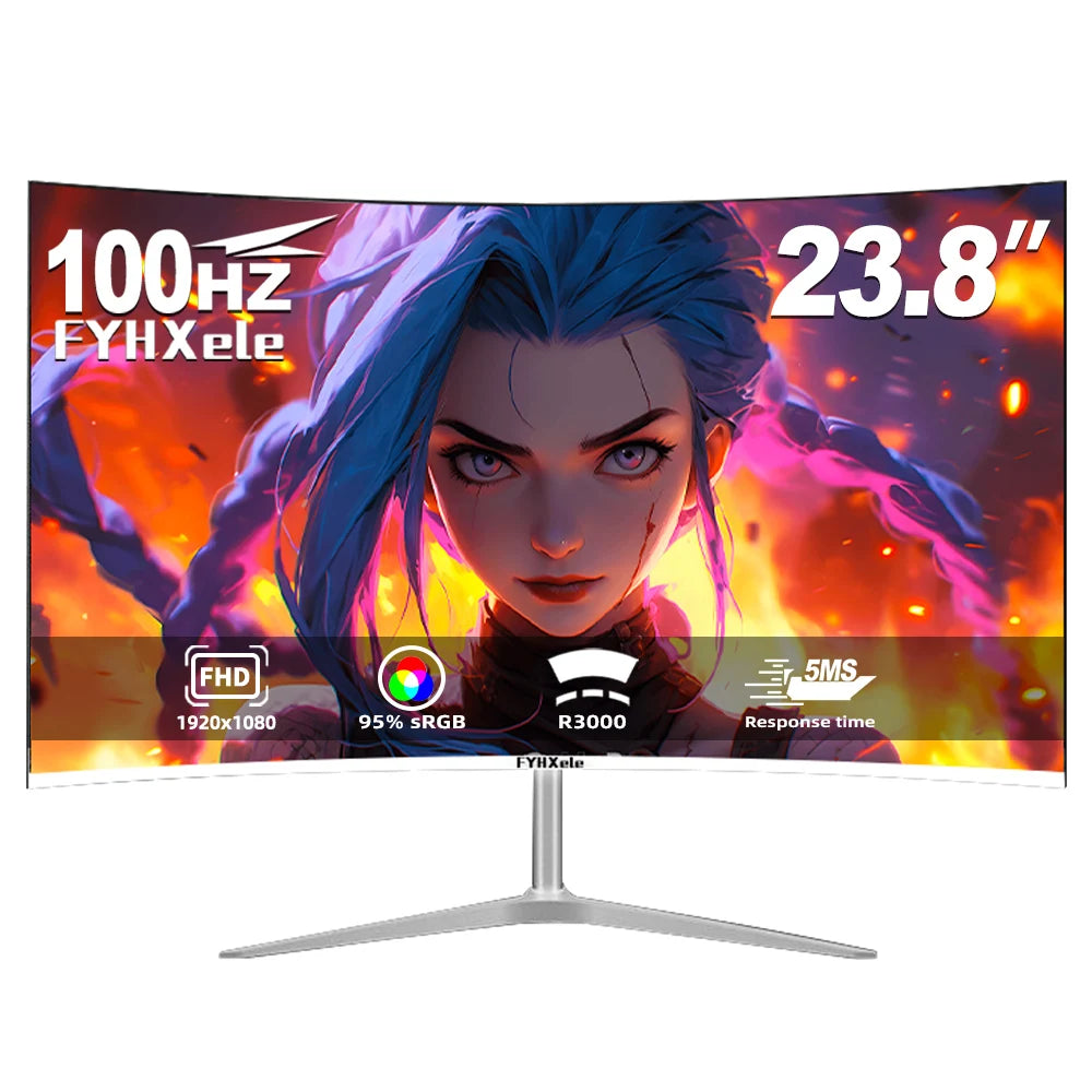 24" Curved 100Hz Gaming Monitor - FHD 1080P Immersive Display
