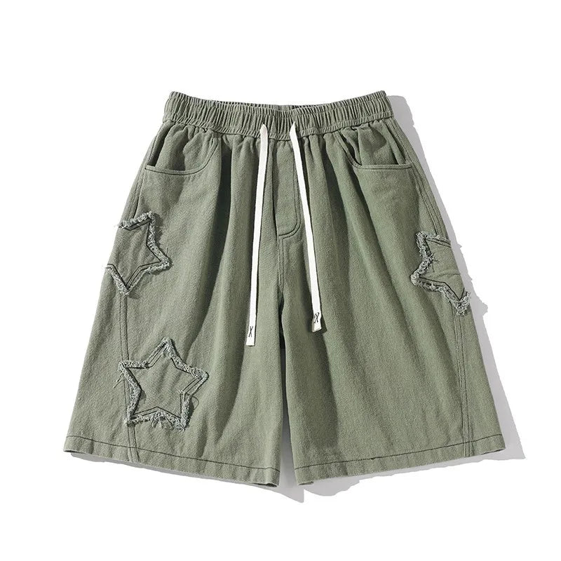 2024 Summer Shorts Men Loose Vintage Denim Basic Simple Hot Sale High Waist Leisure Ulzzang Streetwear Shorts