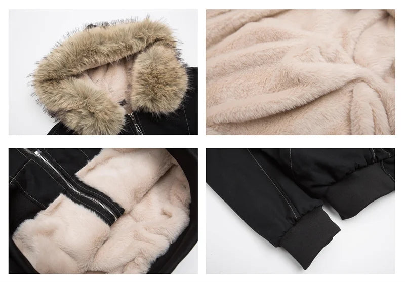 ZAROY - Fur Collar Hooded Parka - Y2K Streetwear, Unisex, Winter
