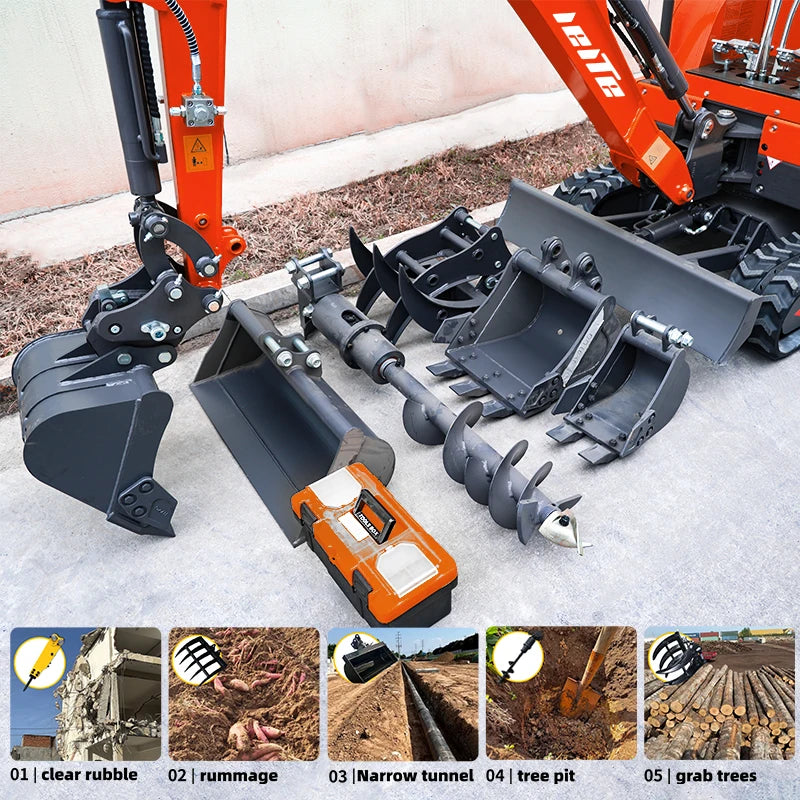 MINI EXCAVATOR - 1–2 Ton, 14 HP - Compact Farm Work
