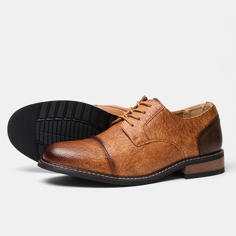 URBAN DERBY - Men's Casual Lace-Up Derby Shoes - Lightweight Faux Leather Dress Shoes, US Sizes 7-13