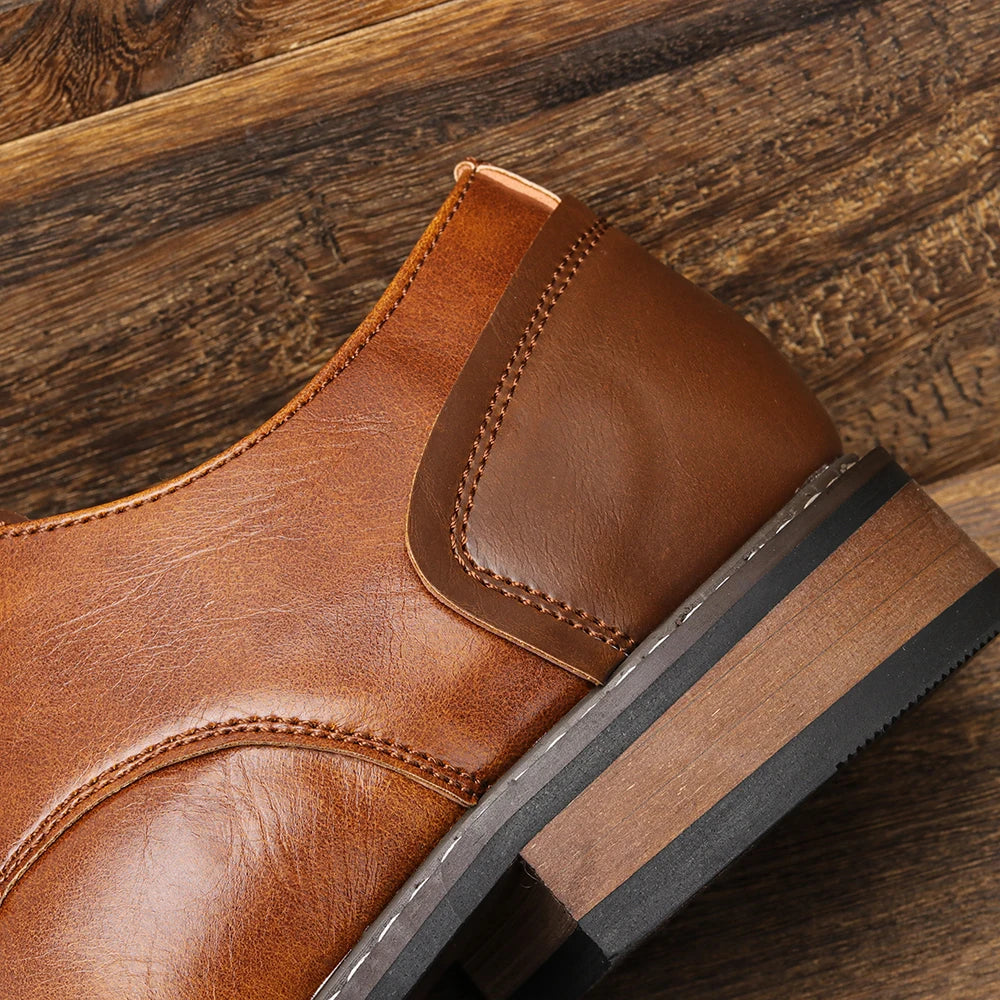 URBAN DERBY - Men's Casual Lace-Up Derby Shoes - Lightweight Faux Leather Dress Shoes, US Sizes 7-13