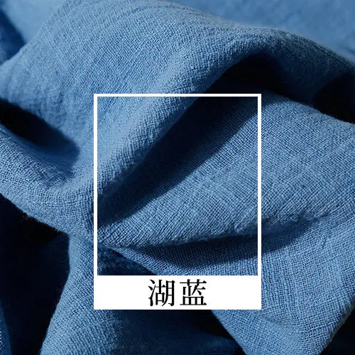 SLUB COTTON LINEN CREPE FABRIC - 135cm Wide, 26 Solid Colours - Everyday Sewing