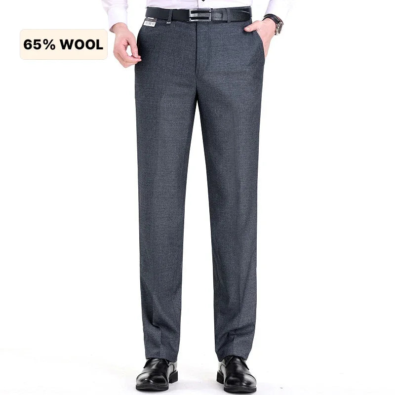 WOOL FORMAL - Men's Wool & Silk Dress Trousers - 62% Wool & Silk, Sizes 29-44