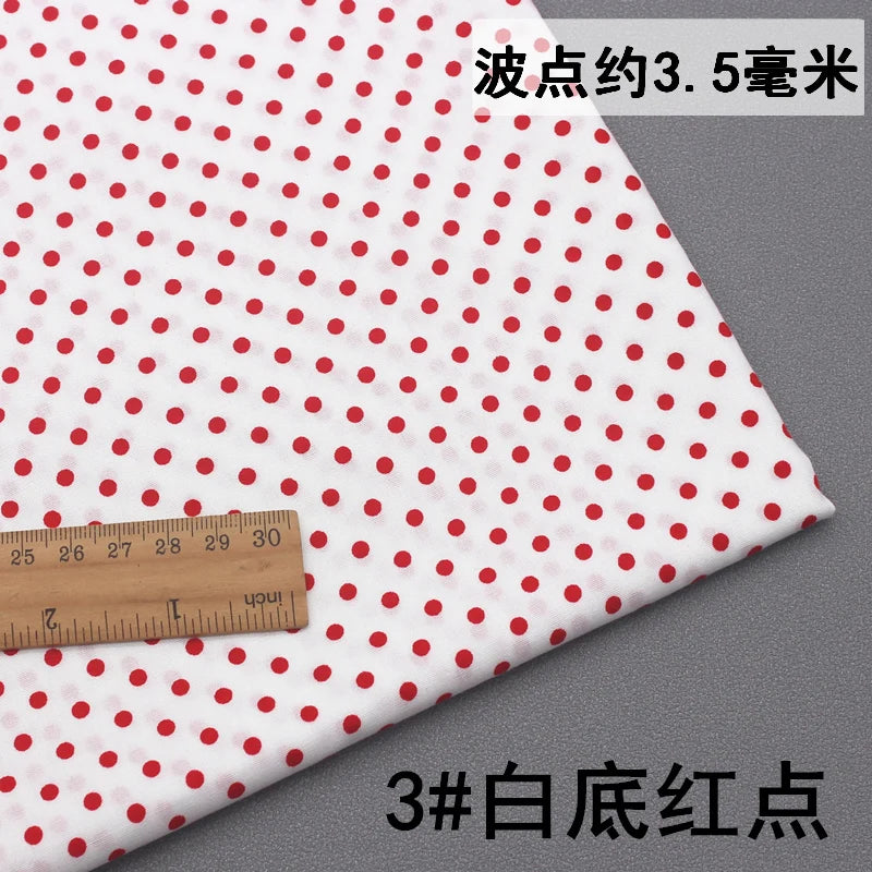 Pure Cotton Polka Dot Poplin Fabric Thin Upholstery By the Meter for Clothes Shirts Pants Skirts Dresses DIY Sewing Soft Textile