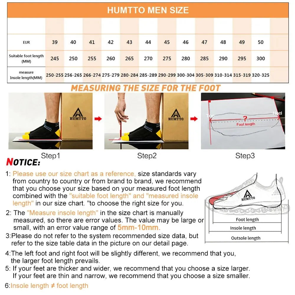 HUMTTO Men's Summer Wading Hiking Shoes - Quick Dry Breathable Outdoor Sneakers