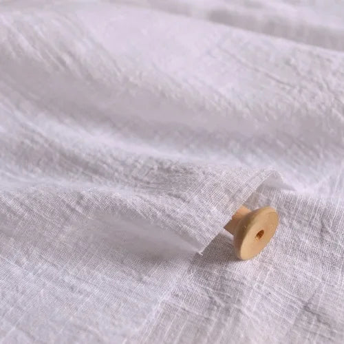 BAMBOO LINEN FABRIC BY THE METER - Sand Washed Cotton Linen Cloth Soft Drape Microtransparent for Dresses & Sewing - 22 Colors
