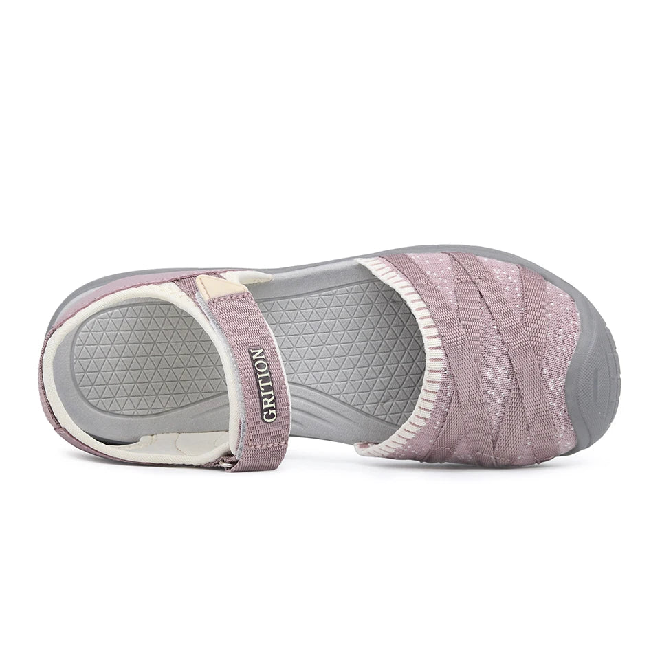 GRITION Women Sandals Casual Outdoor Shoes Closed Toe Flat Heels Elastic Fabric New Fashion 36-41 Ladies Trekking Hiking Sandals
