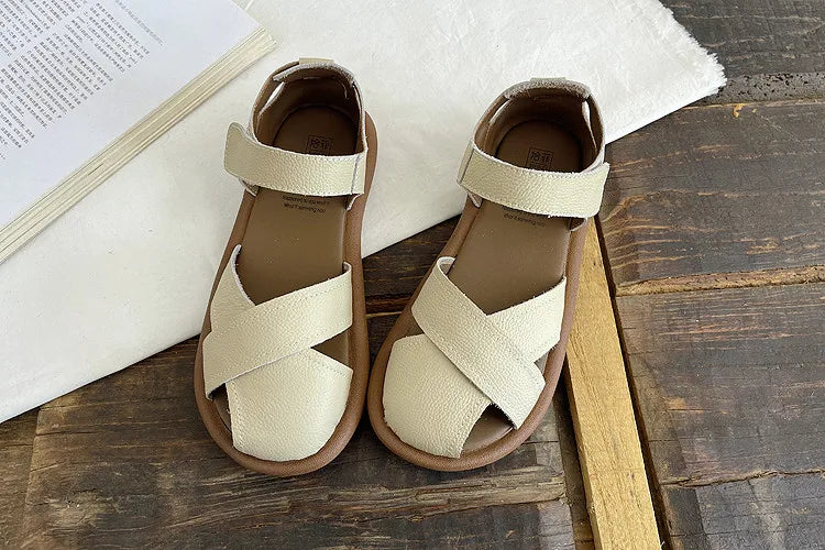 Careaymade-Genuine leather soft surfaces comfortable sandals,original big women's shoes,summer hollowed out women beach shoes