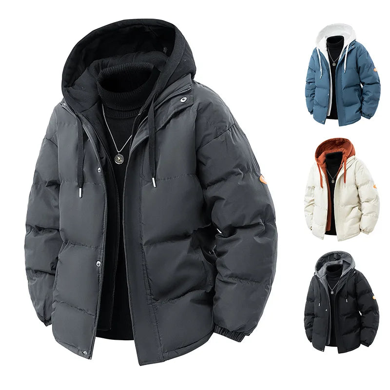 HEAVY DUTY - Men's Quilted Hooded Puffer Parka - Thick Loose Winter Coat