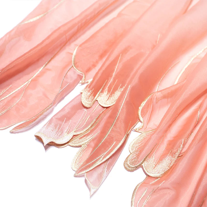 GRADIENT LOTUS EMBROIDERY FABRIC - Petal Edge, 150cm Wide - Creative Sewing Cloth