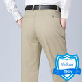 STRAIGHT NINE - Men's Cotton Business Pants - High Waist, All-Season