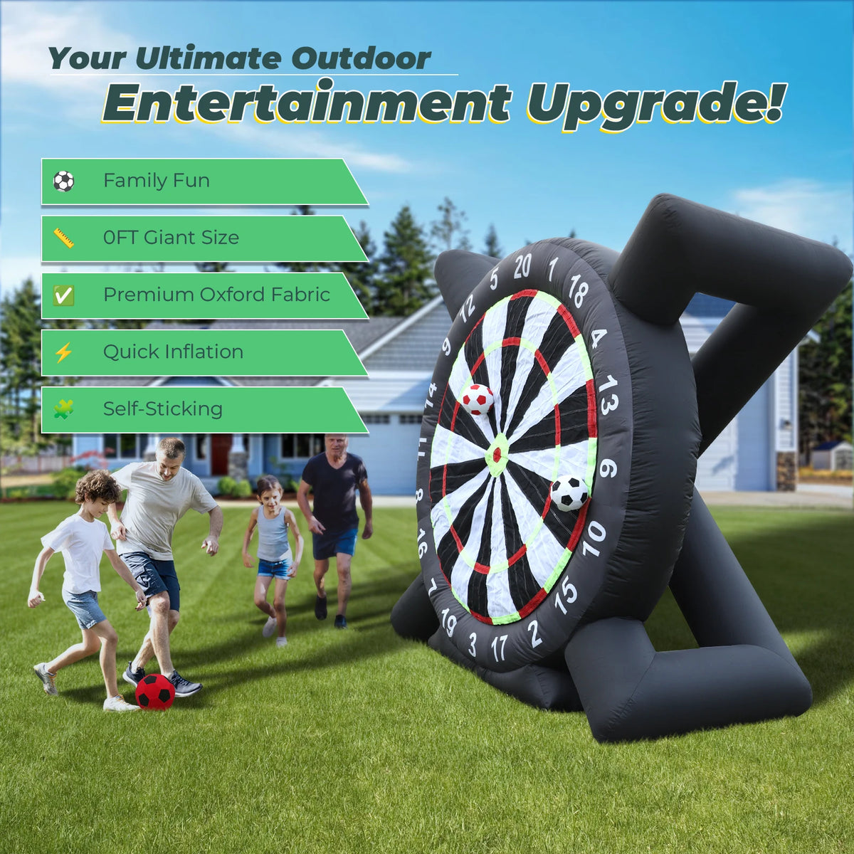 Inflatable Soccer Dartboard - 3m & Eight Balls - Big Game Energy