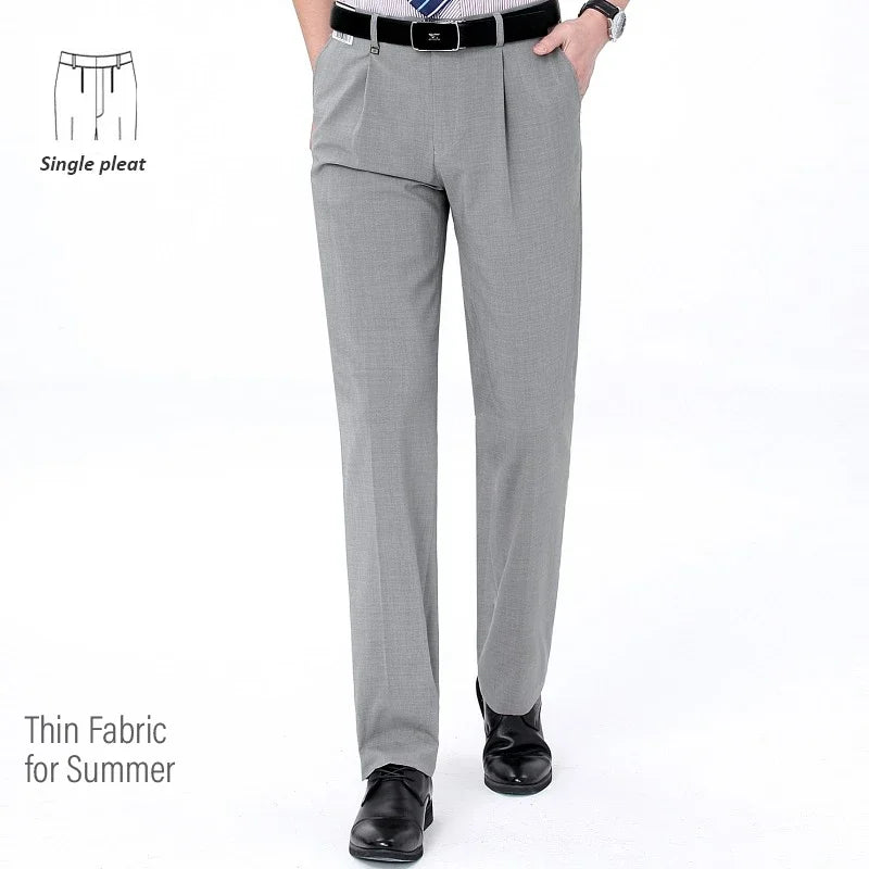 WOOL FORMAL - Men's Wool & Silk Dress Trousers - 62% Wool & Silk, Sizes 29-44