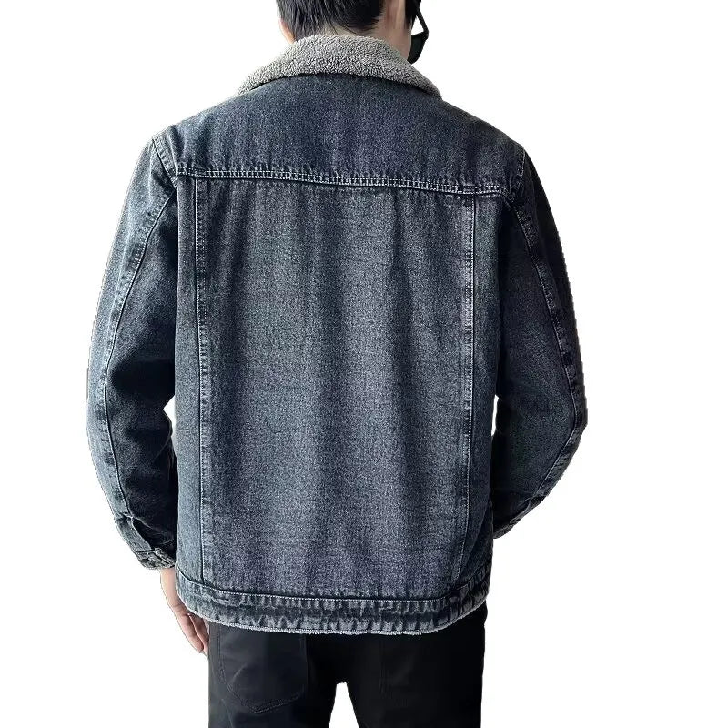 DENIM FUR - Men's Winter Denim Jacket with Faux Fur Lining - 5 Colors, M–6XL