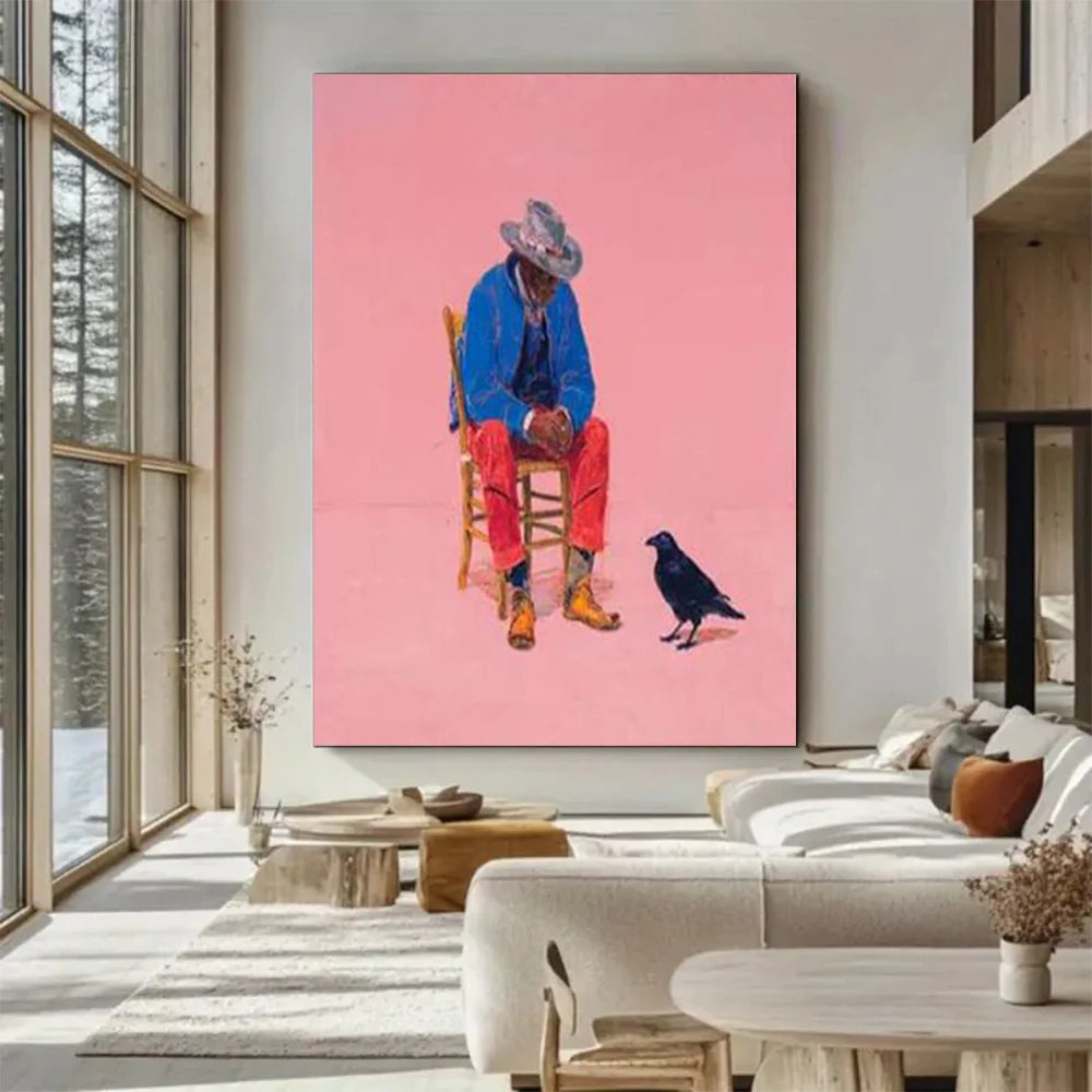 Elderly & Pets Oil Painting - Hand Painted Canvas - Heartfelt Art