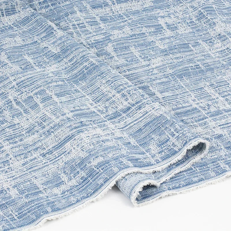 WASHED DENIM FABRIC - 85% Cotton Blend, 265g/m² - Thick Weave