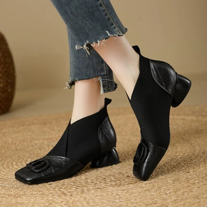 Mesh Chelsea Boots – Square Toe Breathable Slip-On